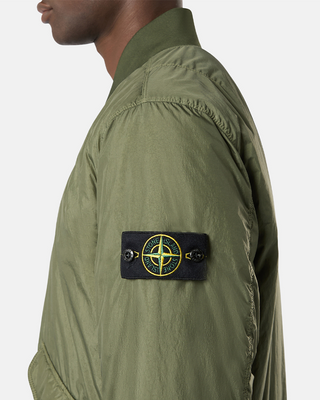 Stone Island 40923 CRINKLE REPS R-NY Bomber Jacket Musk Green