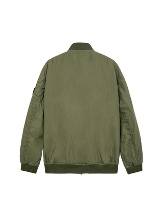 Stone Island 40923 CRINKLE REPS R-NY Bomber Jacket Musk Green