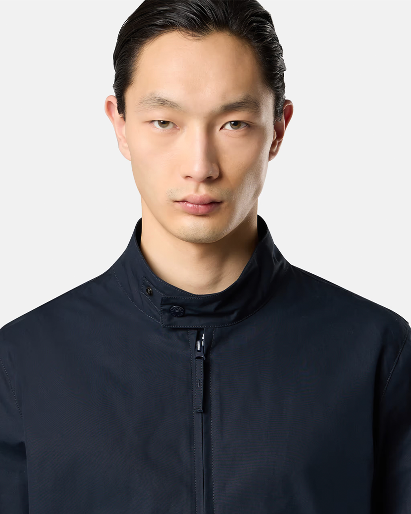 Stone Island 4100026 Weatherproof Cotton Canvas Jacket Ghost Navy Blue