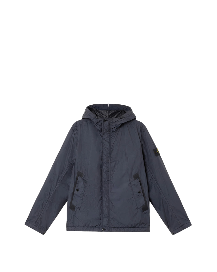 Stone Island 4100092 CRINKLE REPS R-NY Hooded Jacket Navy Blue
