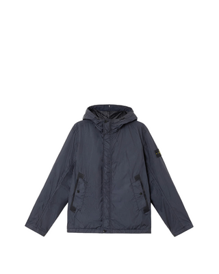 Stone Island 4100092 CRINKLE REPS R-NY Hooded Jacket Navy Blue