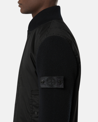 Stone Island 450F2 Performance Twill Wool-TC Ghost Bomber Jacket Black