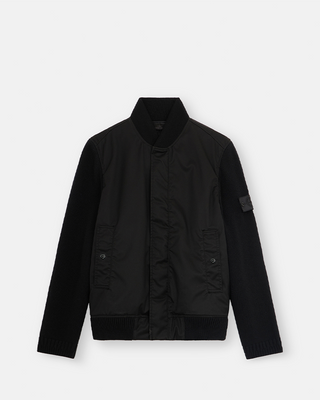 Stone Island 450F2 Performance Twill Wool-TC Ghost Bomber Jacket Black