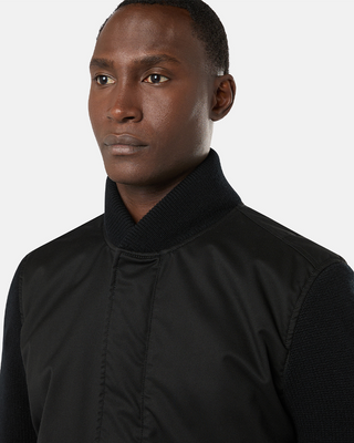 Stone Island 450F2 Performance Twill Wool-TC Ghost Bomber Jacket Black