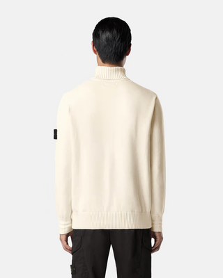 Stone Island 505A2 Logo Badge Turtleneck Sweater White