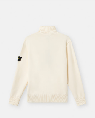 Stone Island 505A2 Logo Badge Turtleneck Sweater White