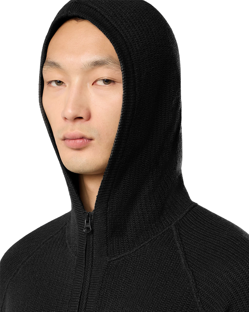 Stone Island 5100077 CASHMERE GHOST Hooded Zip Sweater Black