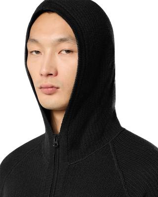 Stone Island 5100077 CASHMERE GHOST Hooded Zip Sweater Black