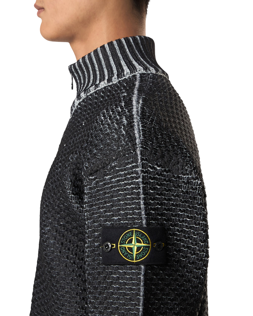 Stone Island 5100081 SUBLIMATIC PRINT Zip Sweater Pearl Grey