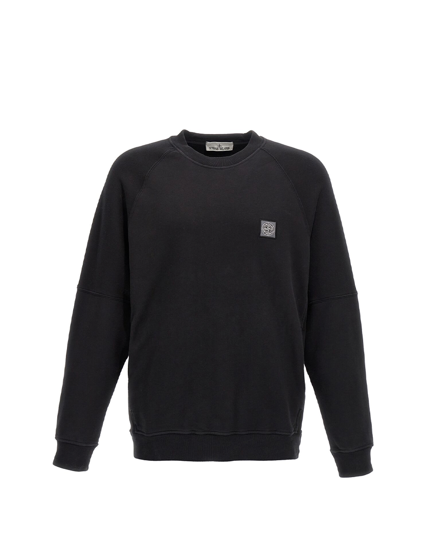 Stone Island 60252 Organic Cotton Fleece Sweatshirt Black