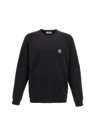 Stone Island 60252 Organic Cotton Fleece Sweatshirt Black