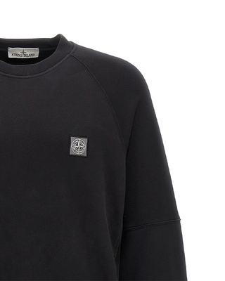 Stone Island 60252 Organic Cotton Fleece Sweatshirt Black