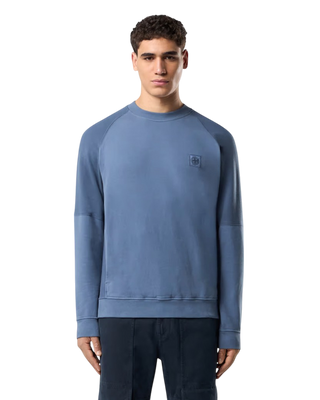 Stone Island 60252 Organic Cotton Fleece Sweatshirt Blue