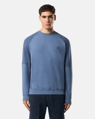 Stone Island 60252 Organic Cotton Fleece Sweatshirt Blue