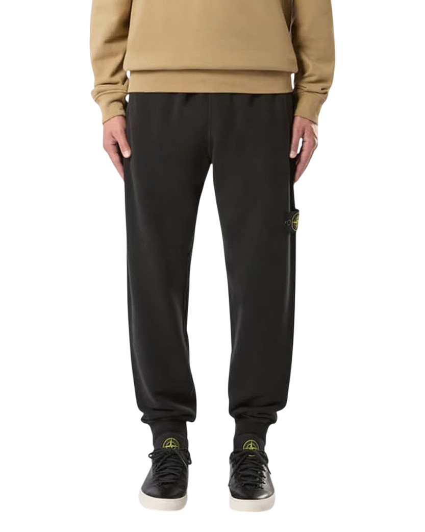 Stone Island 60920 Brushed Organic Cotton Fleece Pants Black