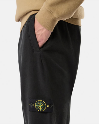 Stone Island 60920 Brushed Organic Cotton Fleece Pants Black