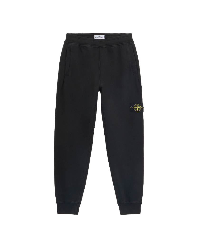 Stone Island 60920 Brushed Organic Cotton Fleece Pants Black