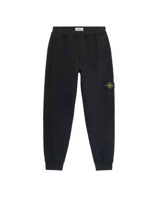 Stone Island 60920 Brushed Organic Cotton Fleece Pants Black