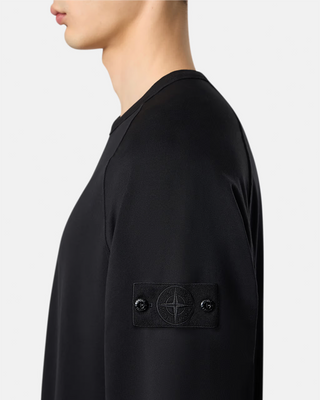 Stone Island 6100011 Cotton Stretch Fleece Ghost Sweatshirt Black