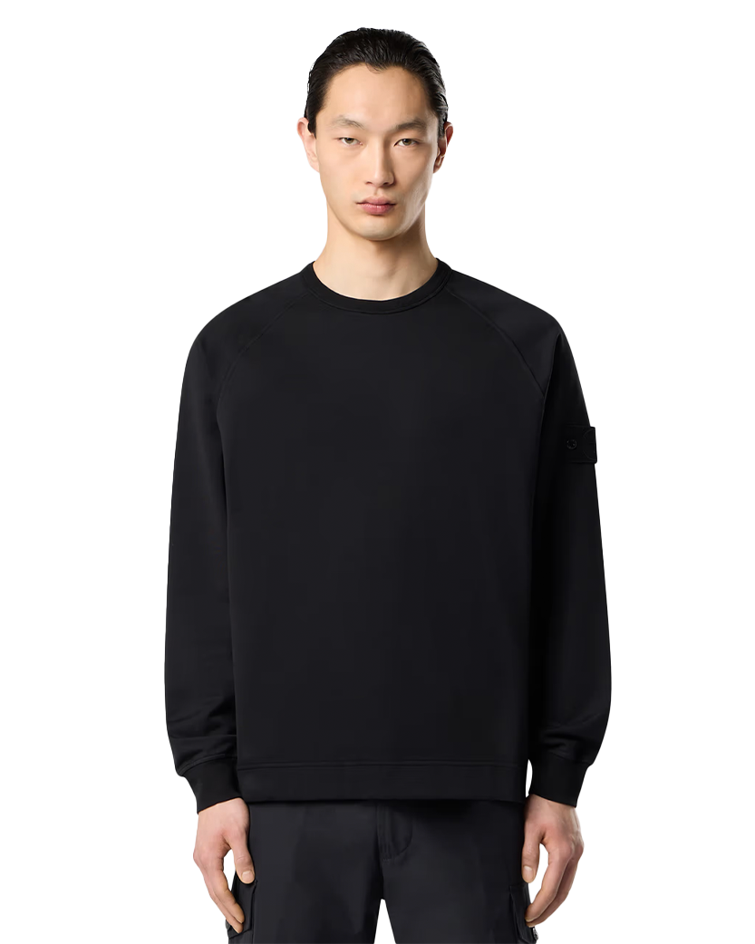 Stone Island 6100011 Cotton Stretch Fleece Ghost Sweatshirt Black