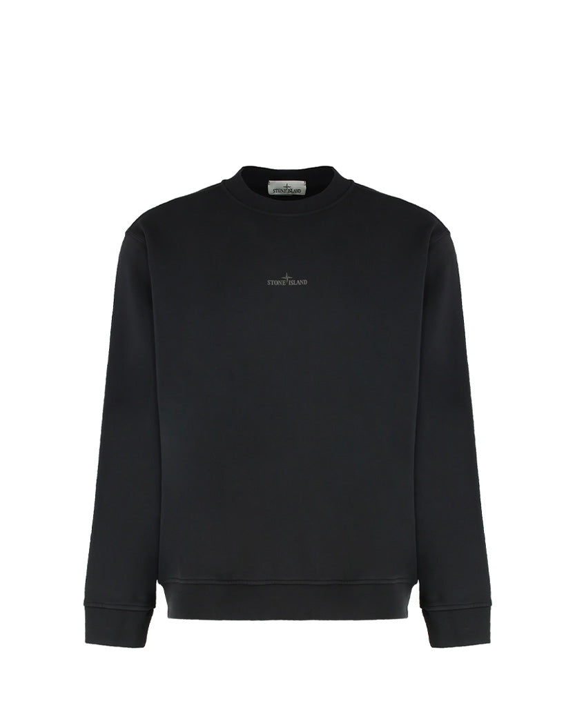 Stone Island 6100018 COTTON FLEECE Crewneck Sweatshirt 'Industrial Four' Print Black