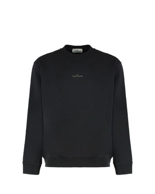 Stone Island 6100018 COTTON FLEECE Crewneck Sweatshirt 'Industrial Four' Print Black