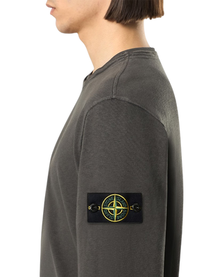 Stone Island 6100034 MALFILE FLEECE 'OLD' EFFECT Sweatshirt Charcoal Grey