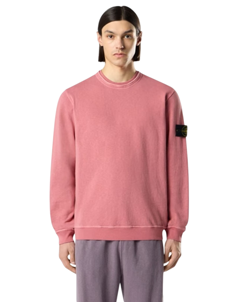 Stone Island 6100034 MALFILE FLEECE 'OLD' EFFECT Sweatshirt Oleander