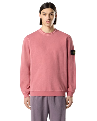 Stone Island 6100034 MALFILE FLEECE 'OLD' EFFECT Sweatshirt Oleander