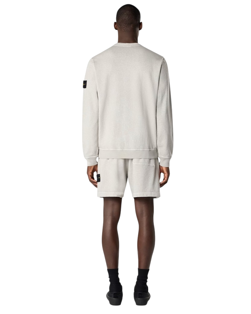 Stone Island 6100034 MALFILE FLEECE 'OLD' EFFECT Sweatshirt Pearl Grey