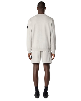 Stone Island 6100034 MALFILE FLEECE 'OLD' EFFECT Sweatshirt Pearl Grey