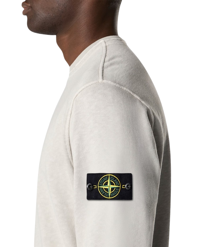 Stone Island 6100034 MALFILE FLEECE 'OLD' EFFECT Sweatshirt Pearl Grey