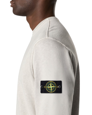 Stone Island 6100034 MALFILE FLEECE 'OLD' EFFECT Sweatshirt Pearl Grey