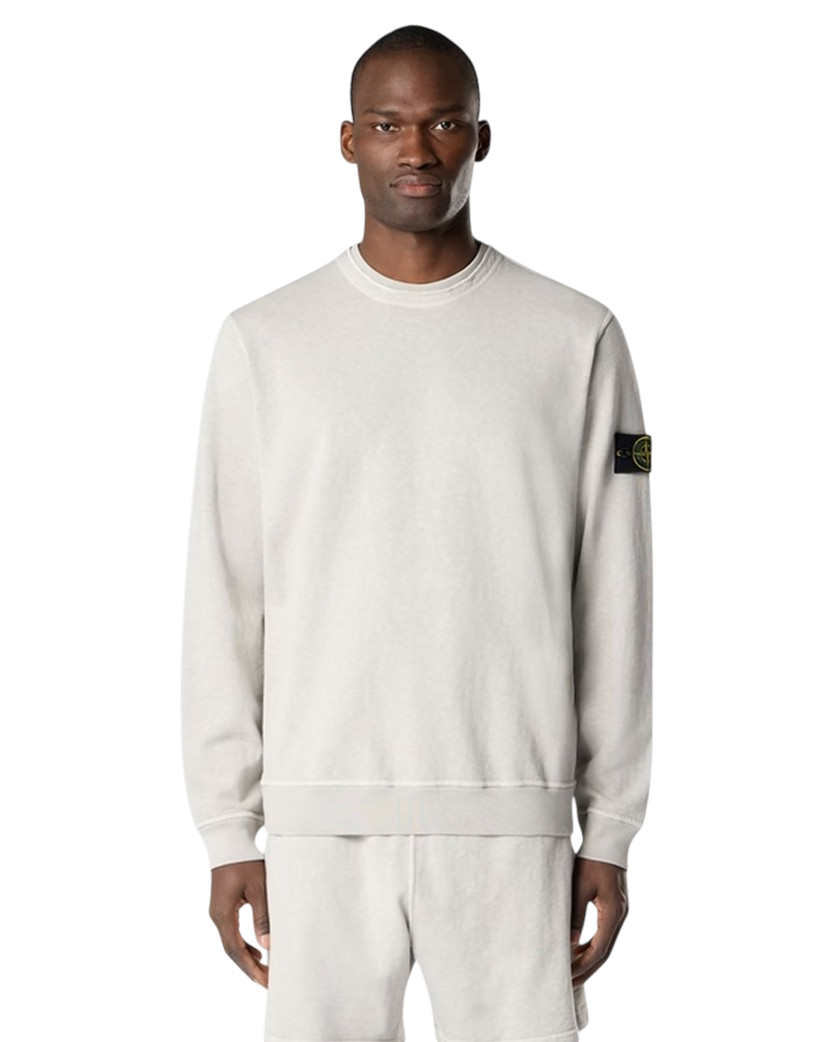 Stone Island 6100034 MALFILE FLEECE 'OLD' EFFECT Sweatshirt Pearl Grey