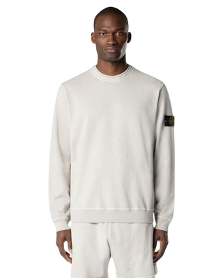 Stone Island 6100034 MALFILE FLEECE 'OLD' EFFECT Sweatshirt Pearl Grey