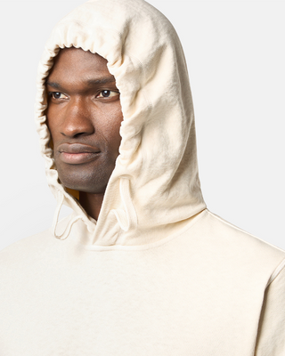Stone Island 6100037 MALFILÉ FLEECE 'OLD' EFFECT Hoodie Ivory