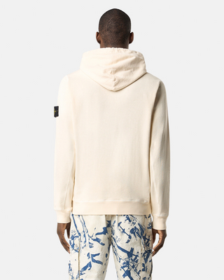 Stone Island 6100037 MALFILÉ FLEECE 'OLD' EFFECT Hoodie Ivory