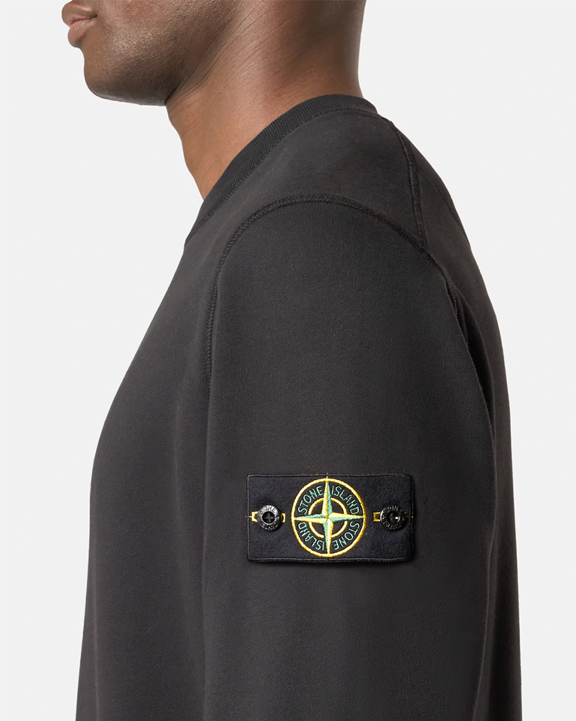 Stone Island 6100044 Organic Cotton Fleece Sweatshirt Black