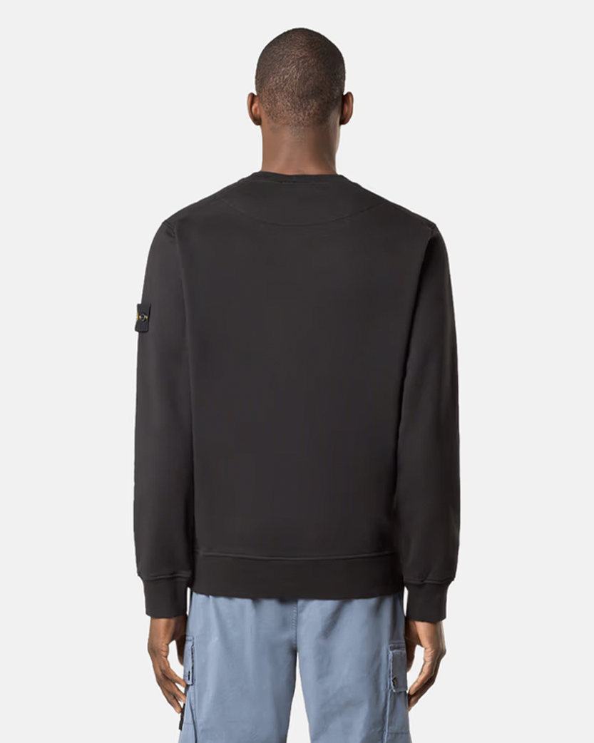Stone Island 6100044 Organic Cotton Fleece Sweatshirt Black