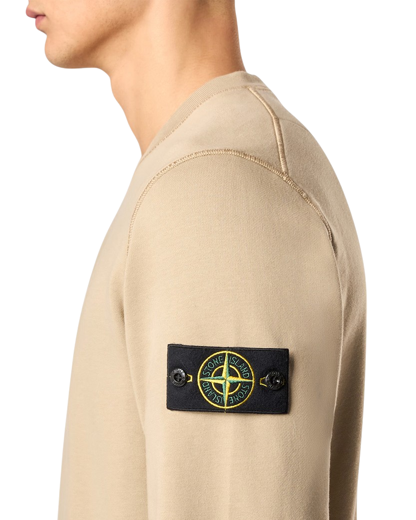 Stone Island 6100044 Organic Cotton Fleece Sweatshirt Desert Beige