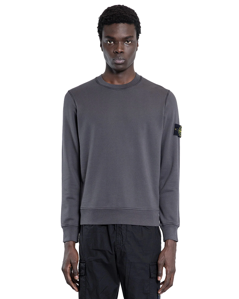 Stone Island 6100044 Organic Cotton Fleece Sweatshirt Grey