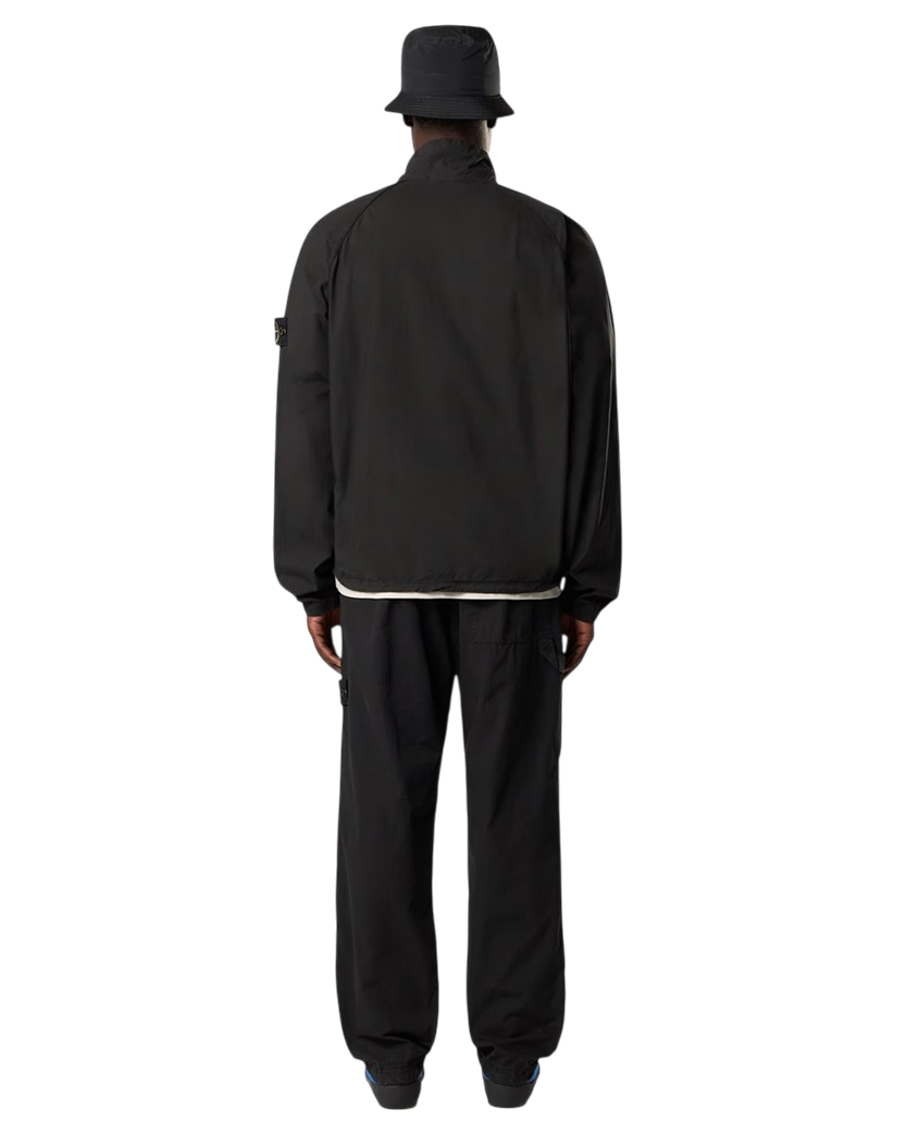 Stone Island 6100044 STRETCH COTTON TELA 'PARACADUTE' Zip Track Jacket Black