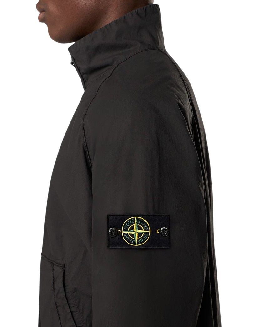 Stone Island 6100044 STRETCH COTTON TELA 'PARACADUTE' Zip Track Jacket Black