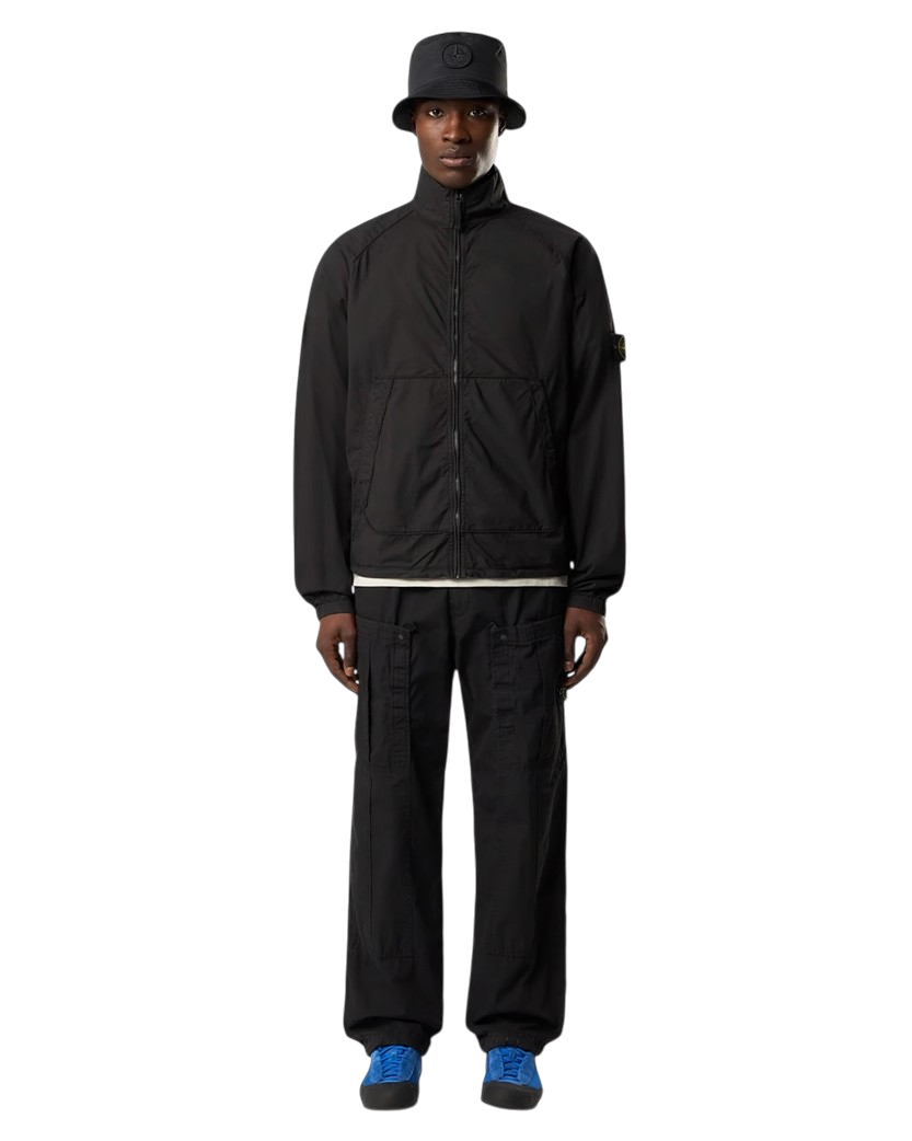 Stone Island 6100044 STRETCH COTTON TELA 'PARACADUTE' Zip Track Jacket Black