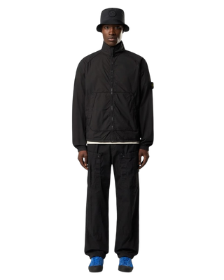 Stone Island 6100044 STRETCH COTTON TELA 'PARACADUTE' Zip Track Jacket Black