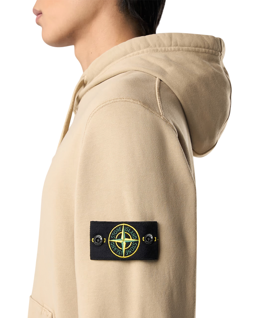 Stone Island 6100045 Organic Cotton Fleece Hoodie Beige