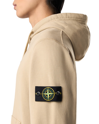 Stone Island 6100045 Organic Cotton Fleece Hoodie Beige