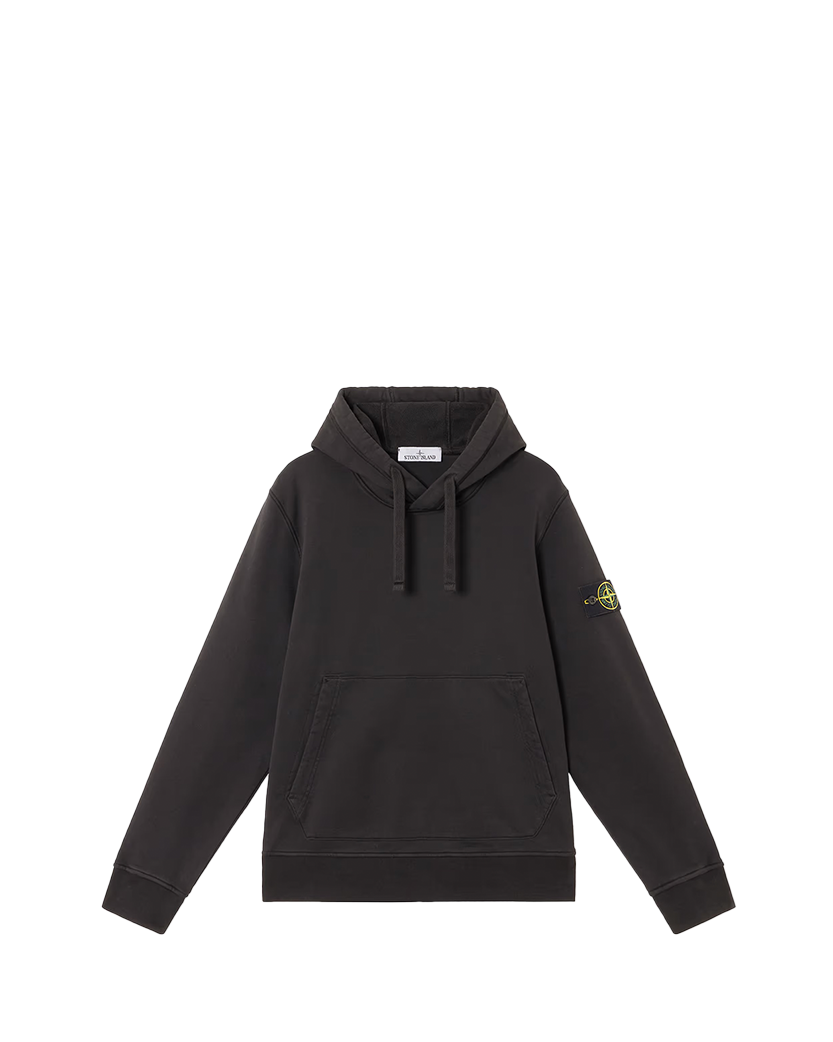 Stone Island 6100045 Organic Cotton Fleece Hoodie Black