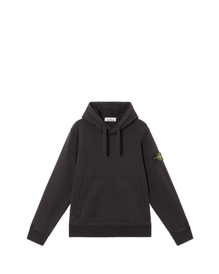 Stone Island 6100045 Organic Cotton Fleece Hoodie Black