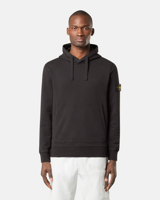 Stone Island 6100045 Organic Cotton Fleece Hoodie Black